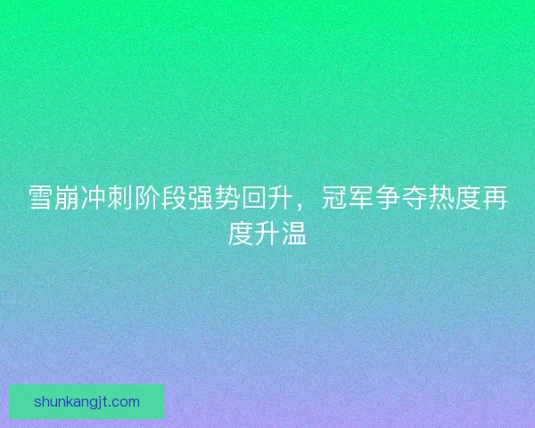 雪崩冲刺阶段强势回升,冠军争夺热度再度升温 雪崩冲刺阶段强势回升,冠军争夺热度再度升温